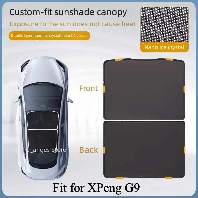 For XPeng G9 2023-2026 Front Windshield Sun Visor Roof Skylight Ice Cloth Sun Shade UV Protection Car Cooling Modify Accessories