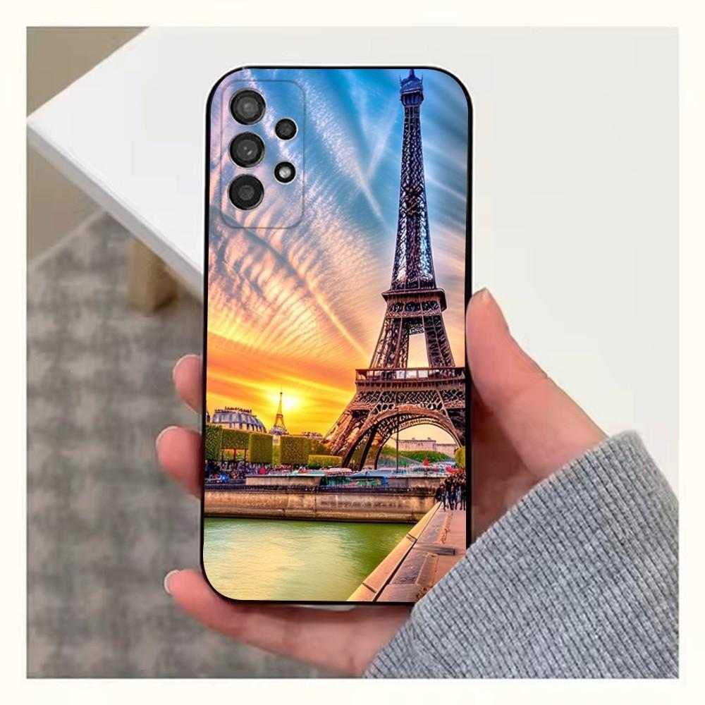 Art Paris Eiffel Tower  Phone Case For Samsung S25,S24,S23,S22,S20,S21,S10,Ultra,Plus,Lite,FE,Soft Silicone Black Cover