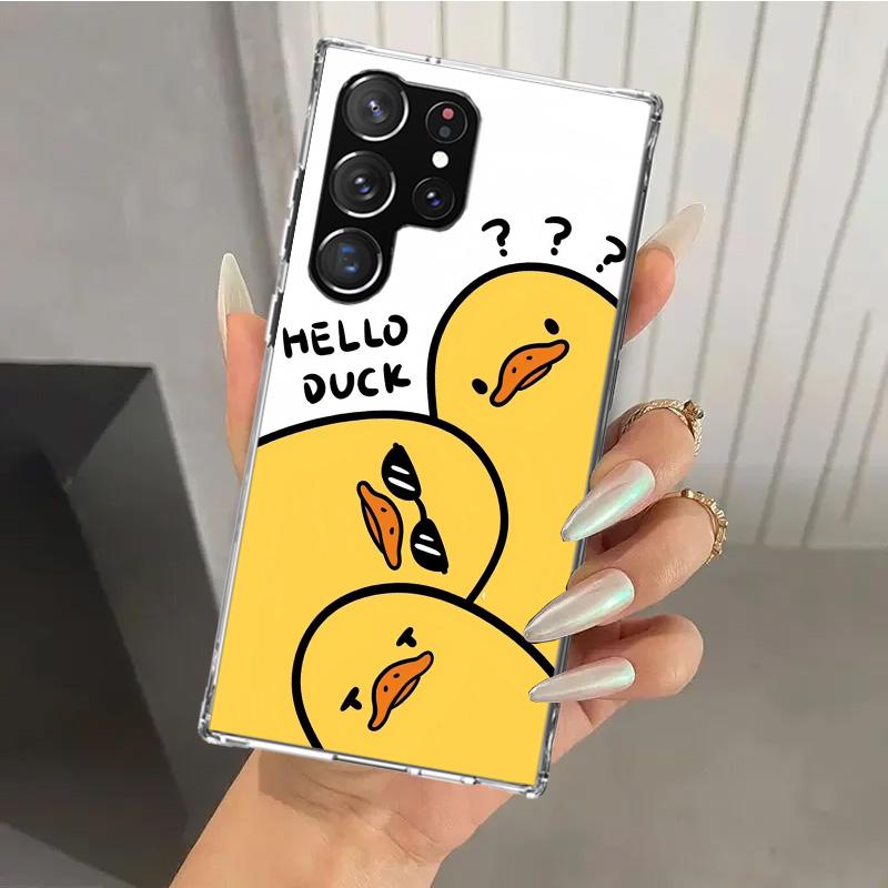 Funny Cute Yellow Duck You Phone Case for Samsung Galaxy S26 S24 S23 Ultra S25 Edge S22 S21 Plus S20 FE + Soft Print Shell Funda