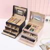 Leather Jewelry Storage Box - Organizer for Rings, Earrings, Necklaces, Makeup & Watch