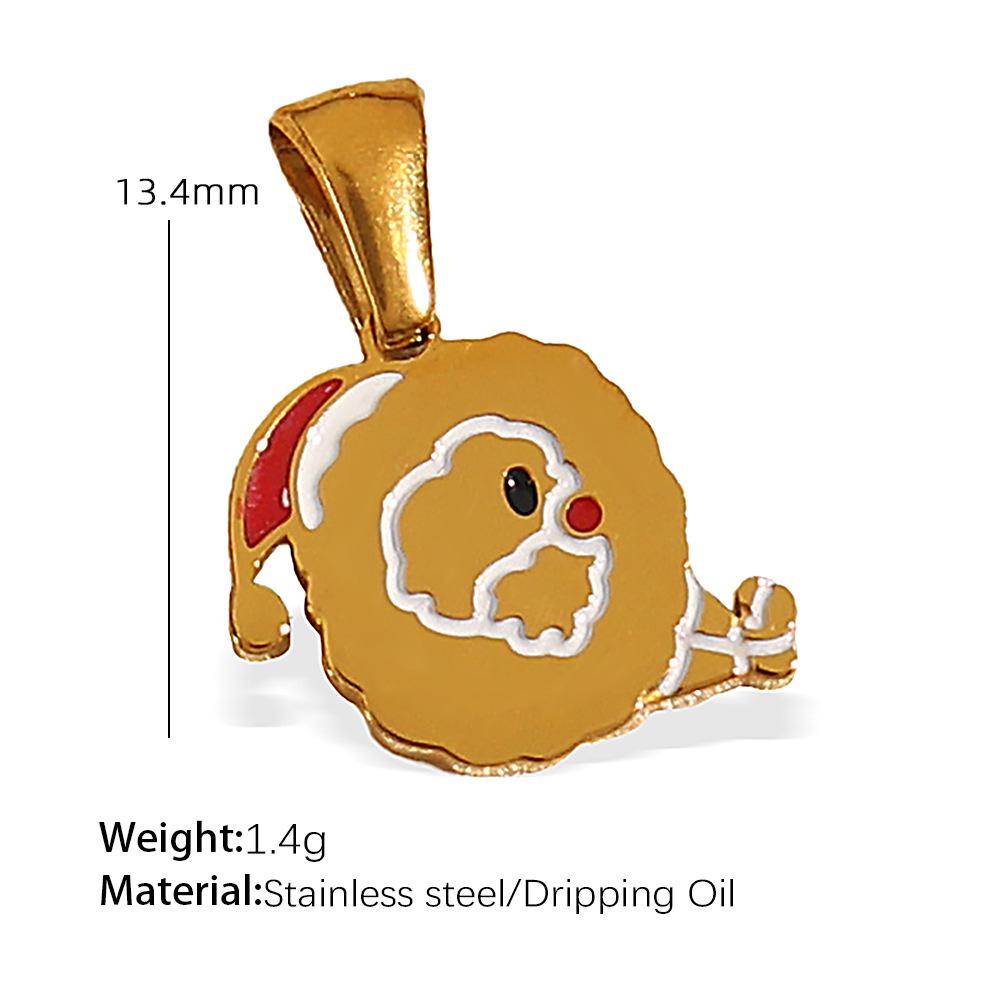 Titanium steel plated 18k gold accessories Christmas design elements series pendant on the new cute cartoon Internet celebrity jewelry