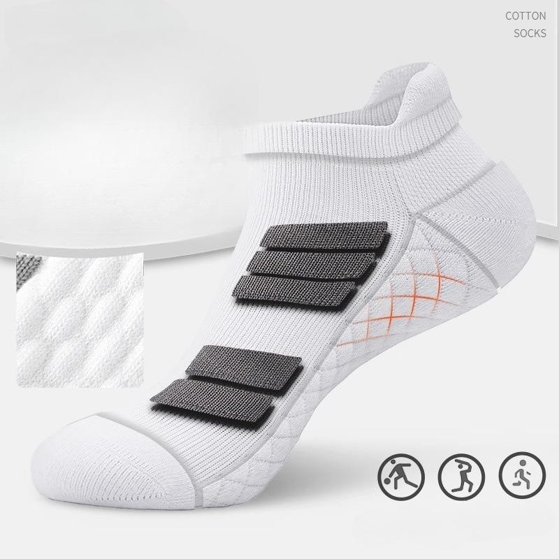 Sports Socks, Men's Short Socks, Summer Style, Outdoor Running and Basketball, Anti-odor and Sweat-absorbing Short Tubes, Boat Socks, Towel Socks
