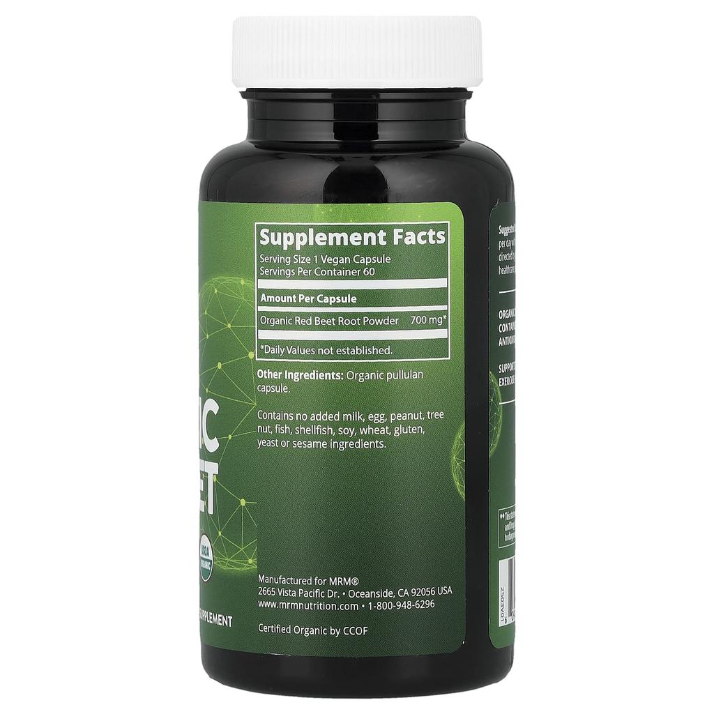 MRM Nutrition, Organic Red Beet, Veggie Capsules, 60