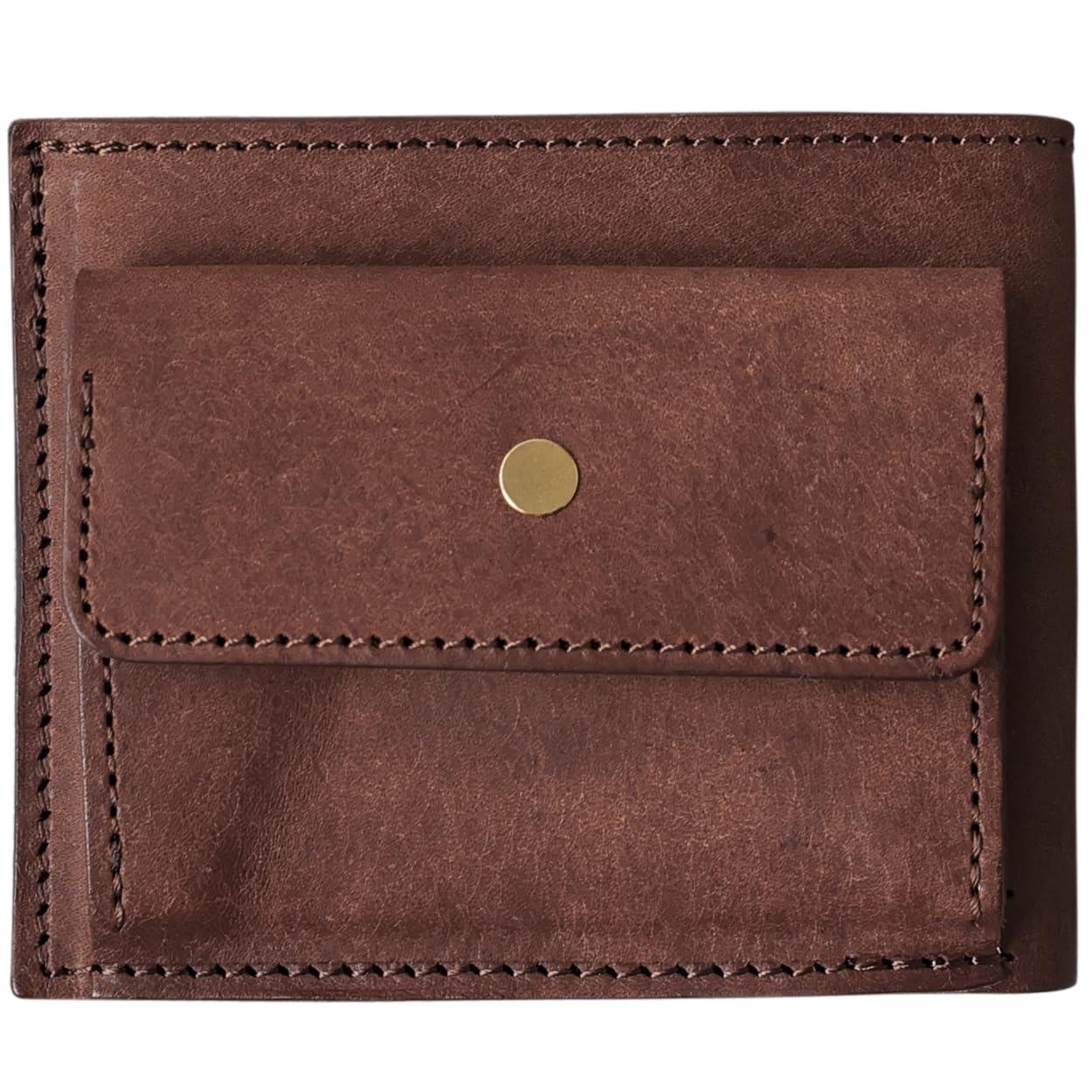 

AURAMU Сделано в Японии, Кошелек бифолд из итальянской кожи, Натуральная кожа, Мужской и женский, Отделение для монет, MARGOT ROMAN Грецкий орех