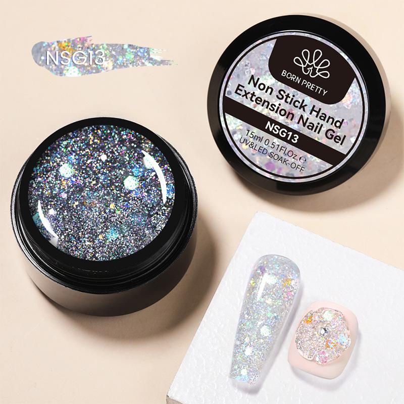 BORN PRETTY Nail Extension Gel Non-Sticky Hand-Moldable Scuplting Gel for Nail Art Clear Slip Gel 30ml