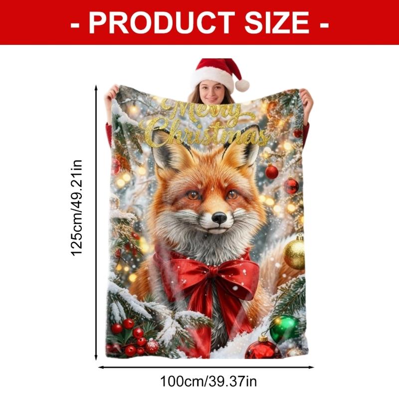 (1pc)Lovely Christmas Animal Blanket Fuzzy Cartoon Blanket for Kids Teens Great New Year Gifts