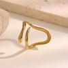 Water Drop Snake Shape Stainless Steel Geometric Ring - Non-Fading Open Design