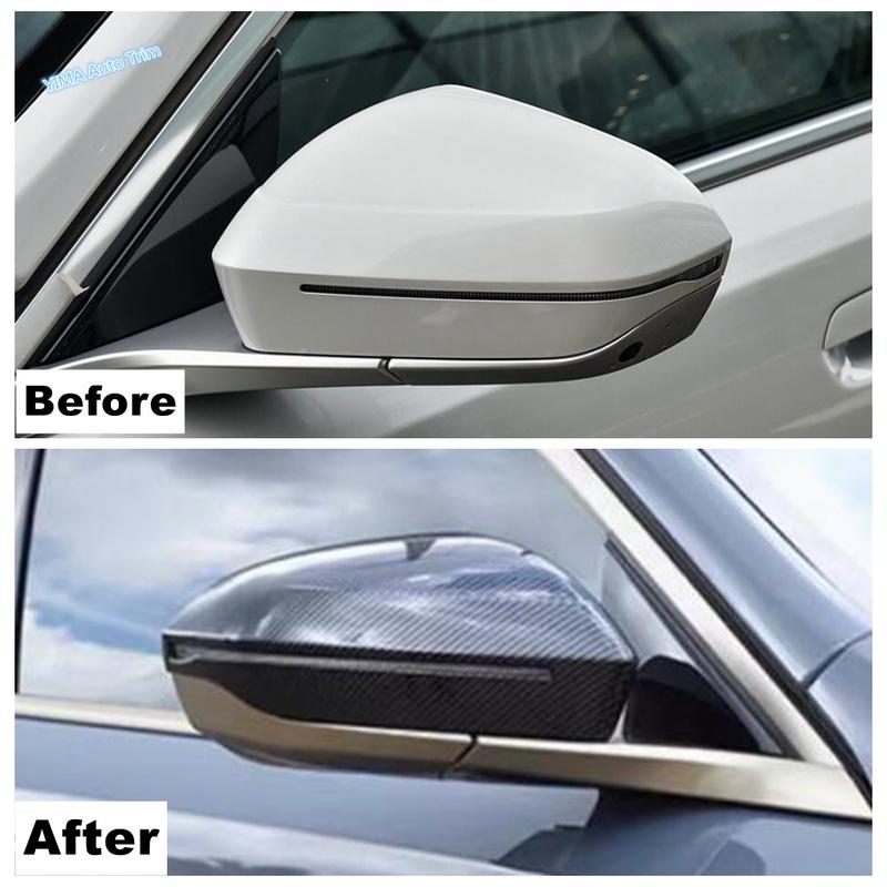 ABS Carbon Fiber Auto Outer Side Door Rearview Mirror / Rear Door Handle Cover Trim For BMW 5 Series G60 2024 2025 Accessories
