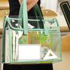 Expandable Transparent Plastic File Folder Waterproof A4 Letter Size File Pouch Portable Documents Tote Bag for Office School