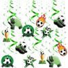 24 Pieces Oiuyamn Football Party Decoration,Sports-themed Hanging Ceiling Spiral,Football Hanging Swirl Decoration,Football Themed Birthday Party