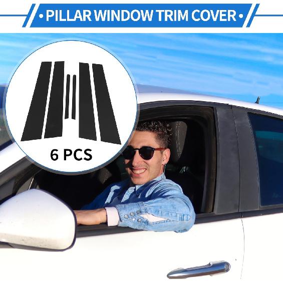 6 Pcs Door Pillar Window Trim for Kia Forte K3 2014-2018 Black Front Rear Left Right Anti Scratch Sticker Pillar Posts Door Outer Exterior Cover