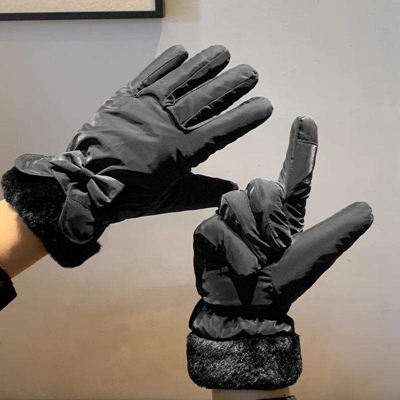 

Женские зимние перчатки для велоспорта с сенсорным экраном — мягкие, утолщенные и водонепроницаемые для защиты от тепла и холода One Size