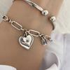 Minimalist 925 Silver LOVE Heart Bracelets For Women New Fashion Vintage Handmade Birthday Party Jewelry Gifts