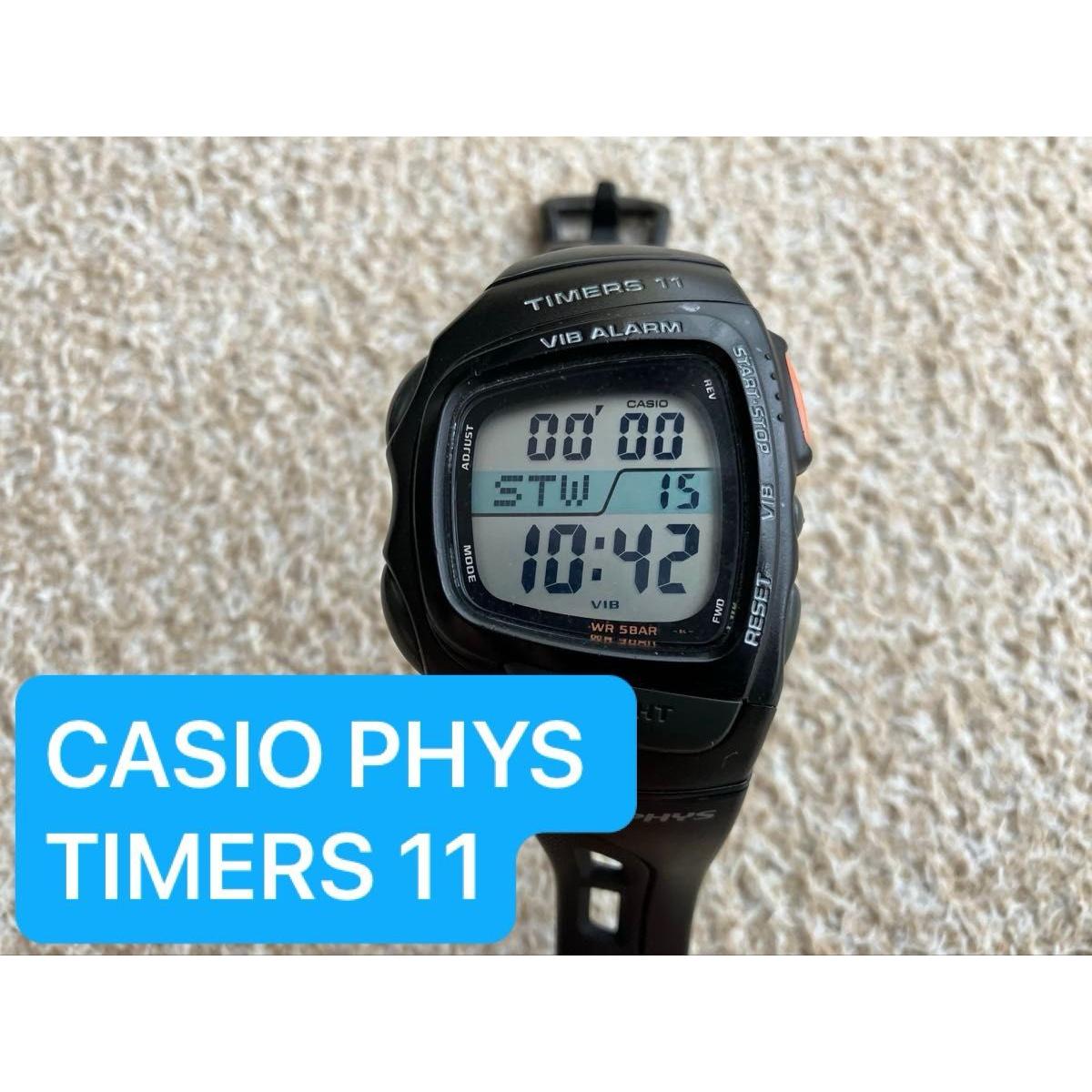 Used CASIO PHYS TIMERS 11 Digital Watch Black