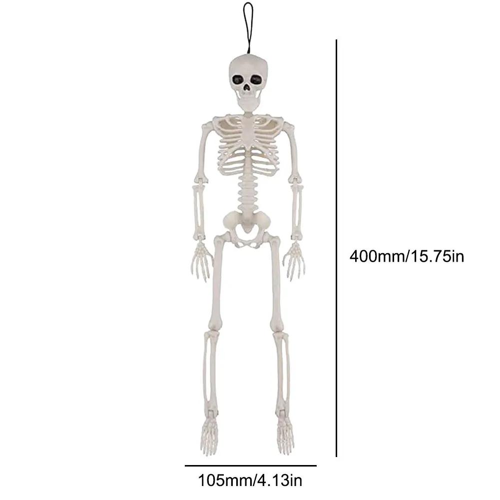 Halloween Realistic Body Bones Life Size Human Skeleton With Posable Joints Simulation Skull Ornament Haunted House Horror Props