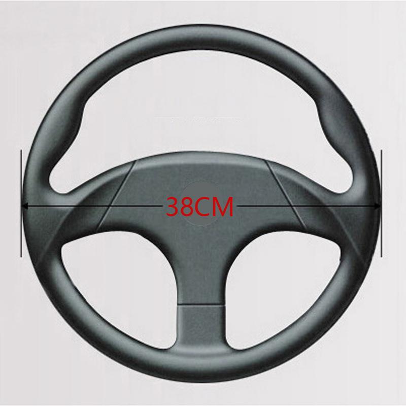 38cm Car Genuine Leather Steering Wheel Braid Cover Hand-stitched Soft Non-slip Auto Interior