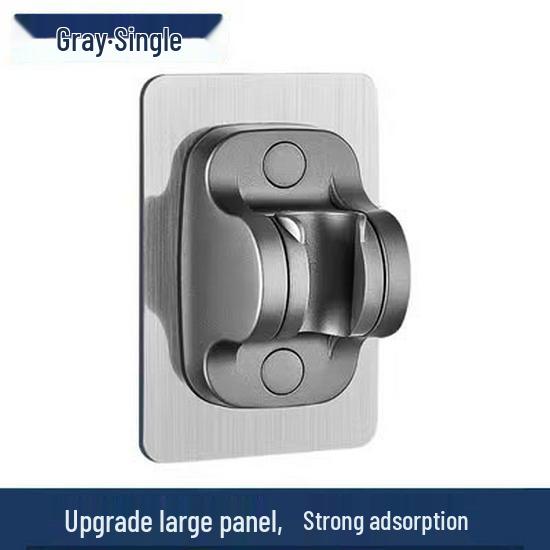 Black Adjustable No-Drill Shower Head Wall Mount Holder