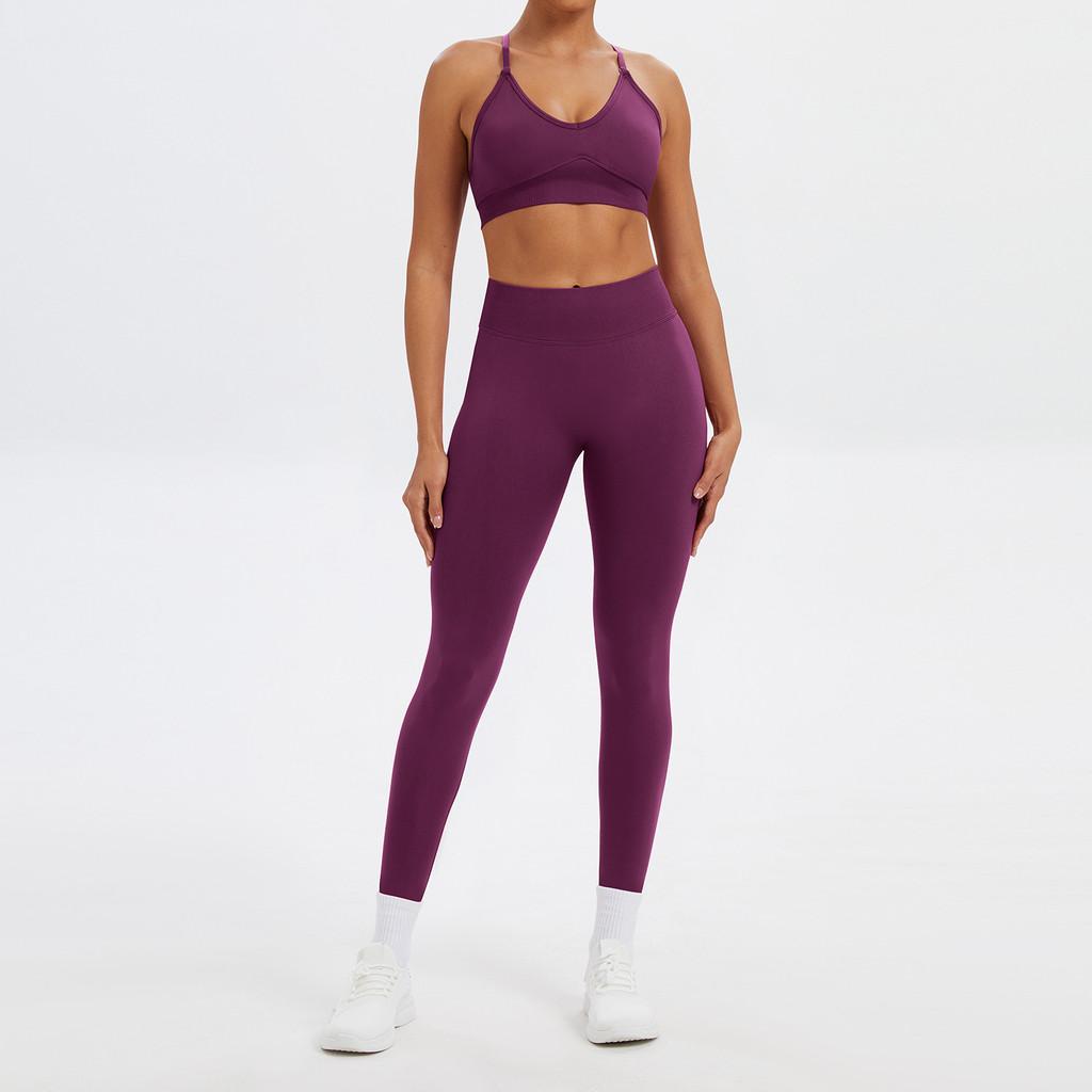 Nahtloses Yoga-Set Für Damen Mit Schnelltrocknendem Stoff Für Laufen Und Fitness