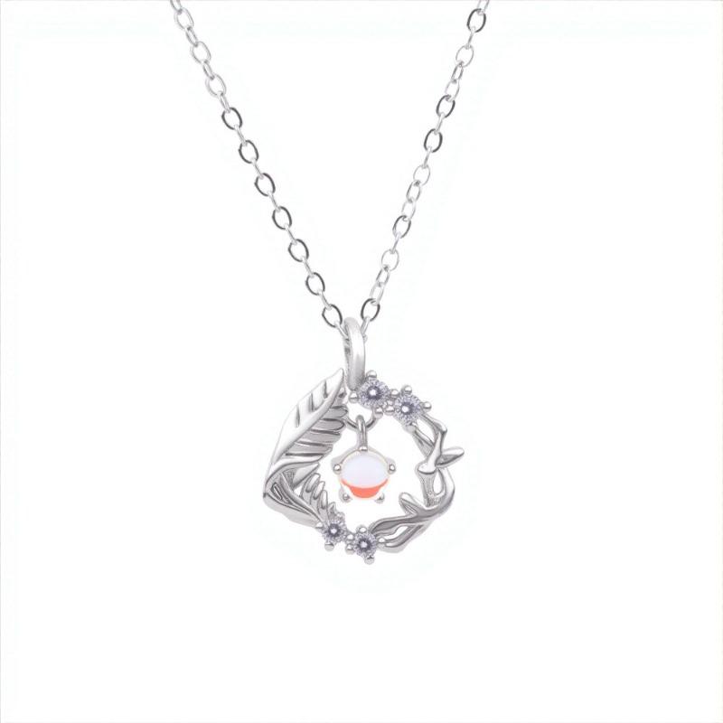 Women Light Luxury Simple Bird Pendant Moonstone Clavicle Necklace For Girlfriend Gift