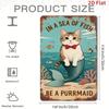 Metal Wall Art Cat Mermaid Vintage Sign Home Decor 7.8x11.8 inch