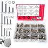 448PCS Stainless Steel Metric Bolt Assemblies, M5 M6 M8, Nut and Bolt Set Flat Washers and Spring Washers, Hex Head Screw Bolt a