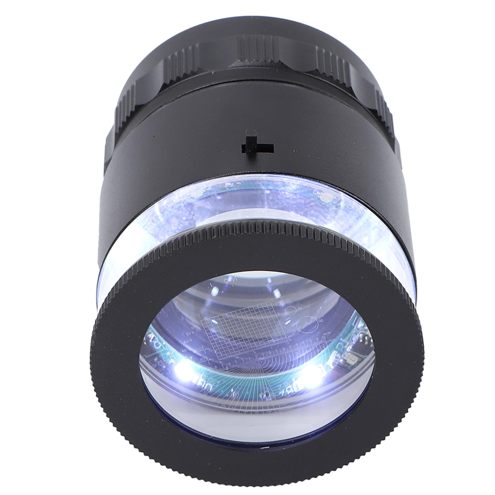 

10X Loupe Measuring Magnifier 6LED Illuminated Jewelry Magnifying Glass USB Charging Magnifier