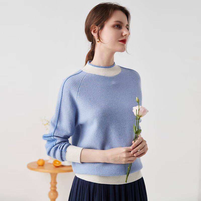 Zhaojun Women's Pure Cashmere Half-High Neck Raglan Sweater