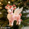 Ornament Agățat Capră Strălucitoare Model Plat Acrilic 2D Pandantiv Animal Farmec Oglindă Retrovizoare Mașină Ornament Brad de Crăciun
