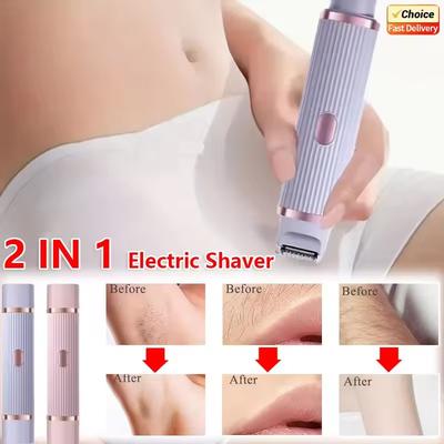 Electric Shaver for Women Double Head Hair Removal Rechargeable Hair Shaving Epilator Sensitive Area Bikini Hair Trimmer