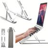 Adjustable Aluminum Laptop Stand - 6-Level Height, Foldable & Portable Design For 8-16” Laptops, Enhanced Ventilation & Heat