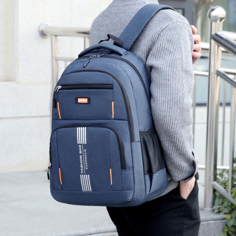 Unisex Minimalist Backpack - Multi-Layer Pocket Design for Business Travel & Student Life