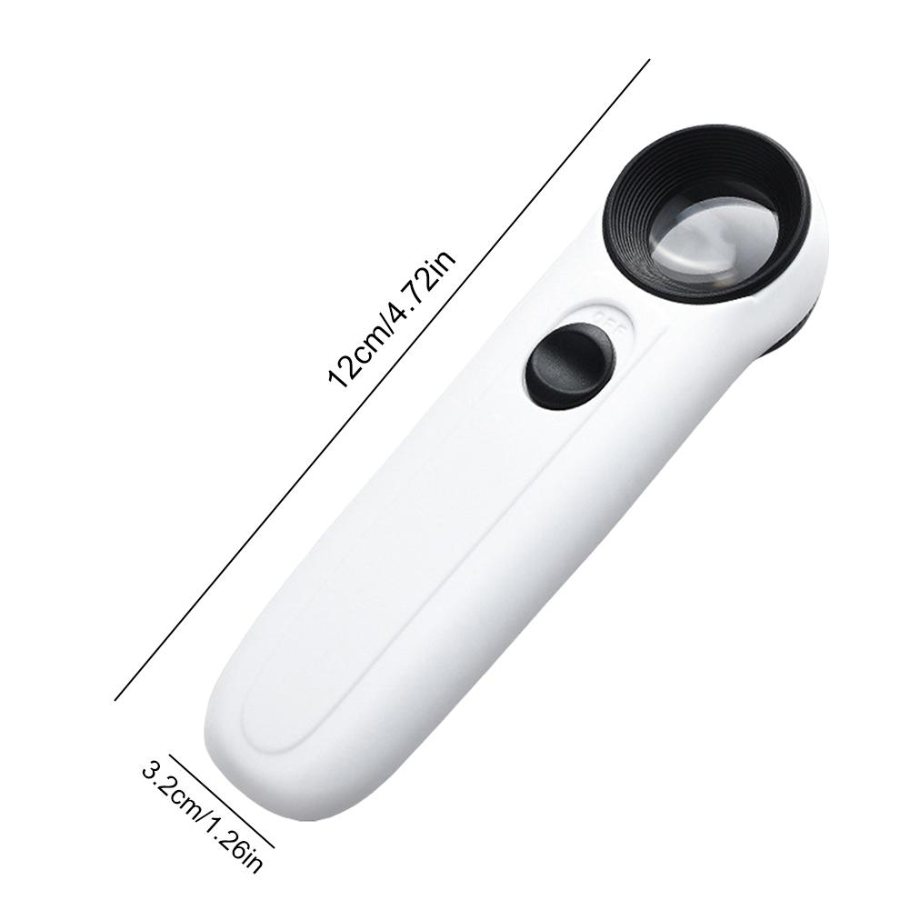 40X Handlupe Beleuchtete Juwelierlupe Lupe mit 2 LED-Leuchten Schmucklupe zur Schmuckidentifizierung