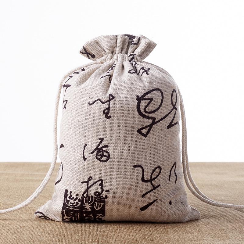 Burlap Jewelry Drawstring Sachets - Handmade Small Wenwan Bags