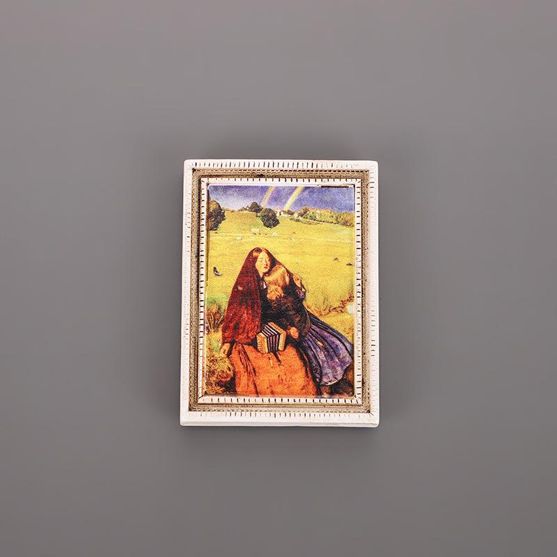 Magnet de frigider din rășină 3D: Pictură Faimoasă Autocolant Personaj Retro