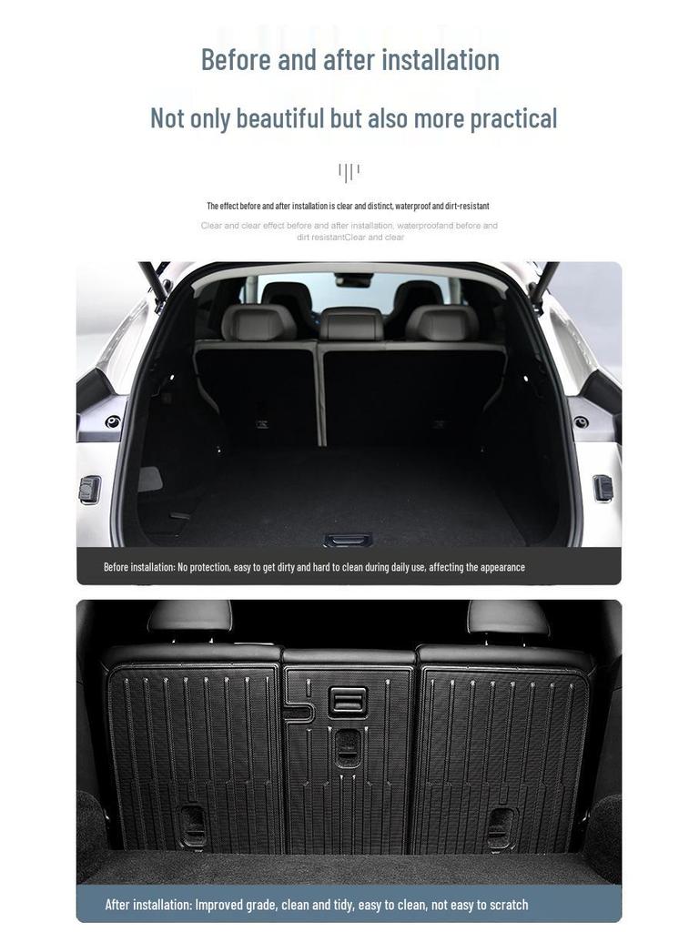 2023 MG7 All-Weather Trunk Mat Set: Includes TPE Trunk Liner and Seat Back Protector