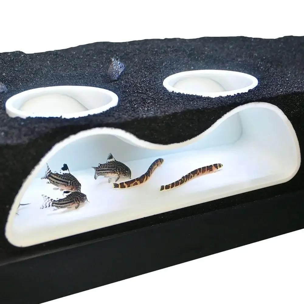 Multifunctional Aquarium Underground Tunnel Cave Under Gravel Tunnel Curve Two Hole Fish Tank Decor Fish Tank Decoration