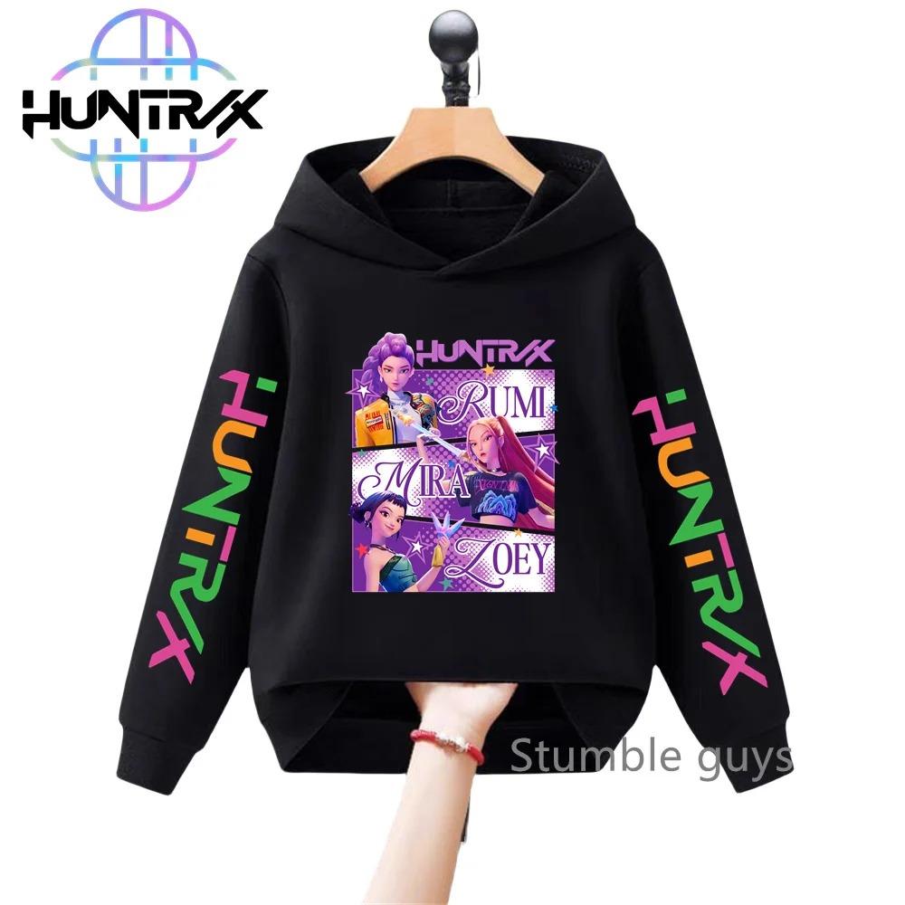 Girls and Children K-pop Devil Hunter Sweatshirt for Autumn and Winter Christmas, Warm and Soft Santa Claus Print Comfortable Pullover