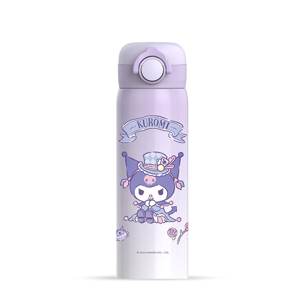 500ml Kuromi Thermos Vacuum Insulated 316 Stainless Steel Water Keeps Hot or Direct Easy To with for Elementary School Field and Work Cup, Bottle,