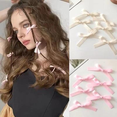 20PCS Sweet Ballet Style Hair Clip with Colorful Ribbon and Cute Bow for Girls
