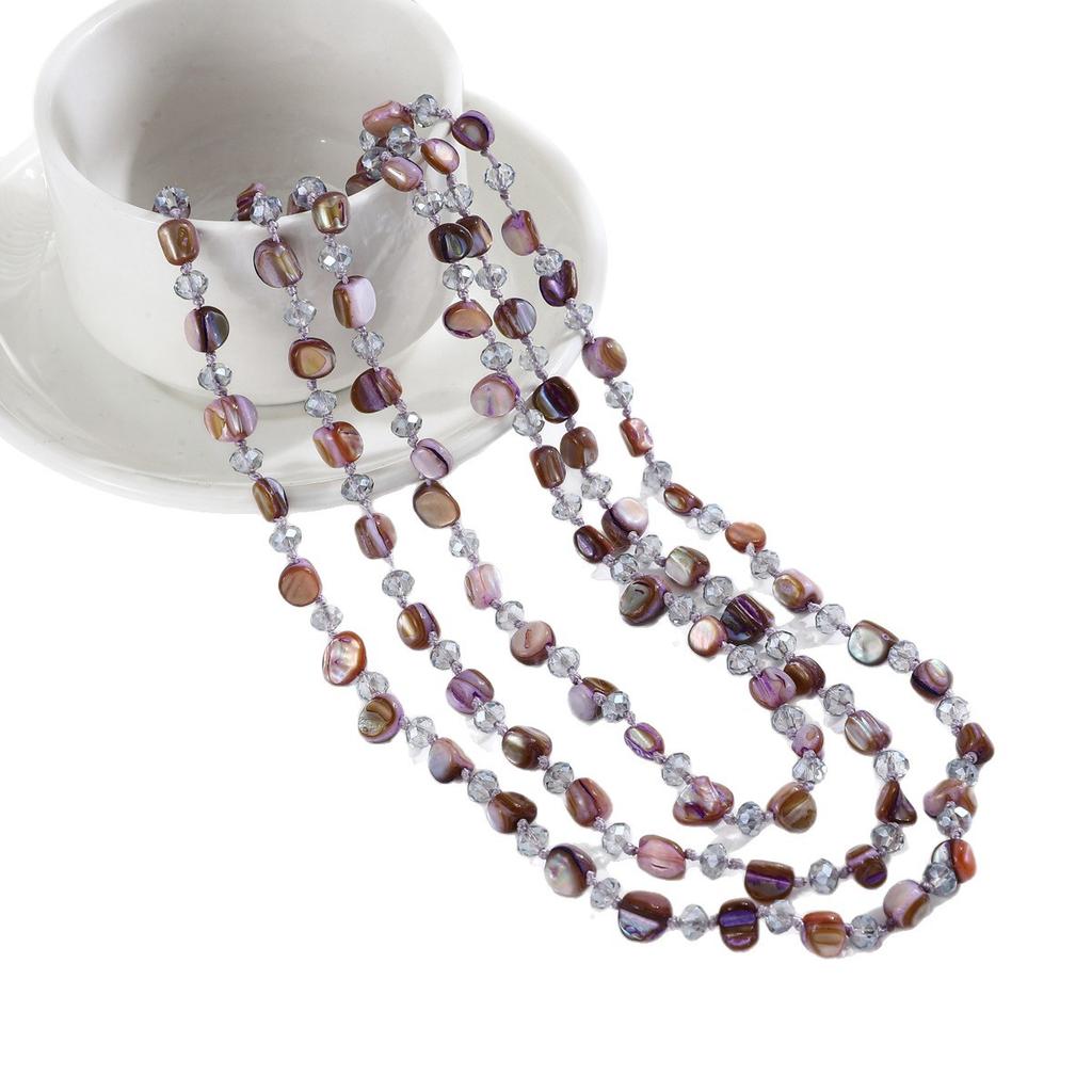 Premium Multi-Layer Shell Pendant Long Necklace Women'S Bohemian Autumn And Winter Sweater Chain
