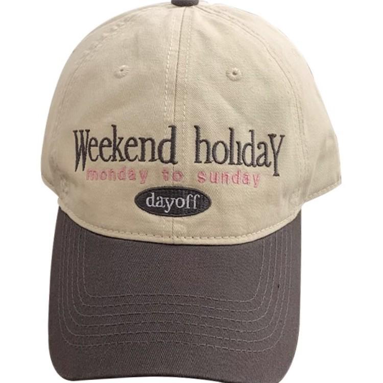 Women's Retro Color-Block Korean Baseball Cap: Face-Slimming, Wide-Brim, Versatile Duckbill Hat for Large Head Circumference