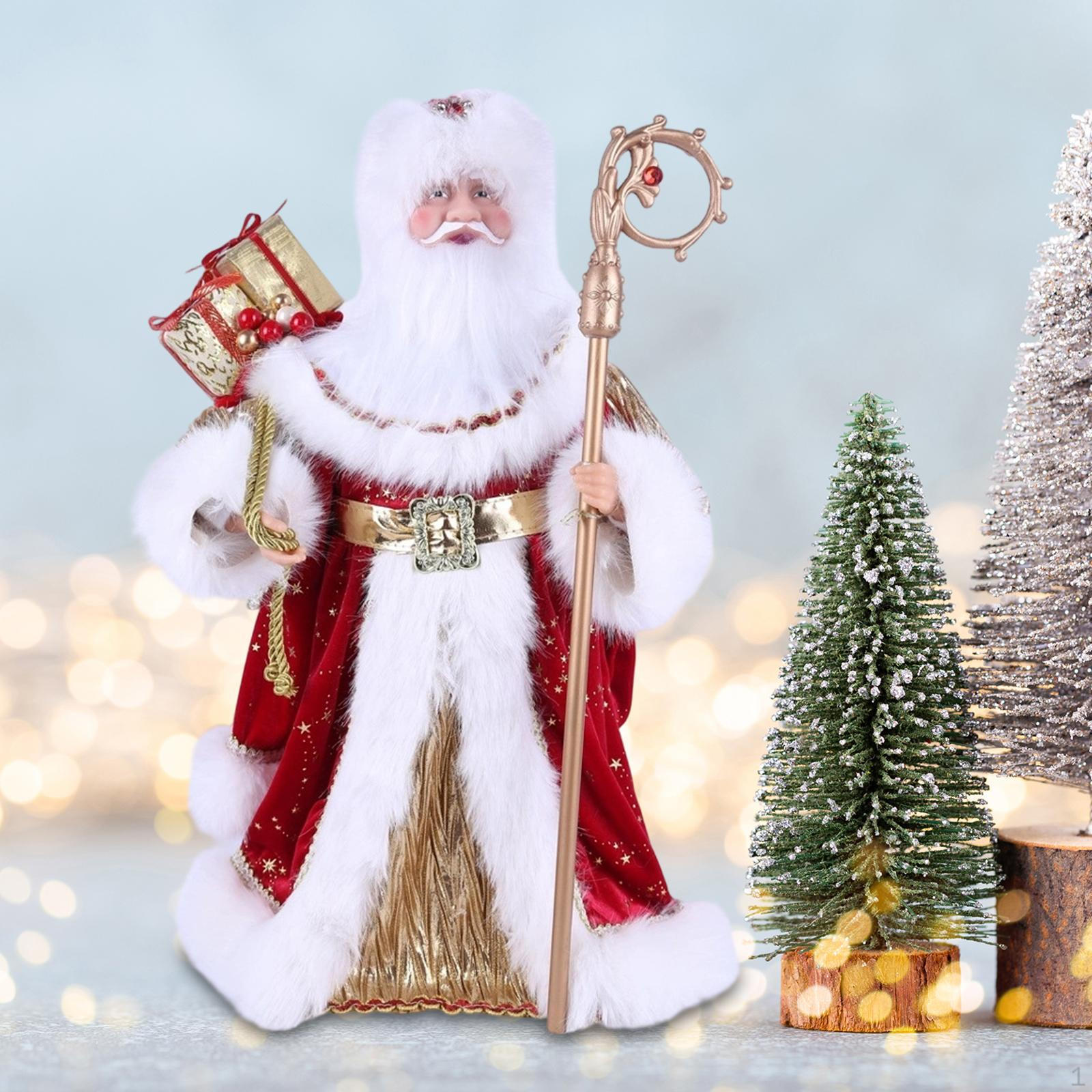 

Santa Claus Figurine Ornament Decorative Party Holiday Table Decor Tabletop Xmas Gift Adornment Doll