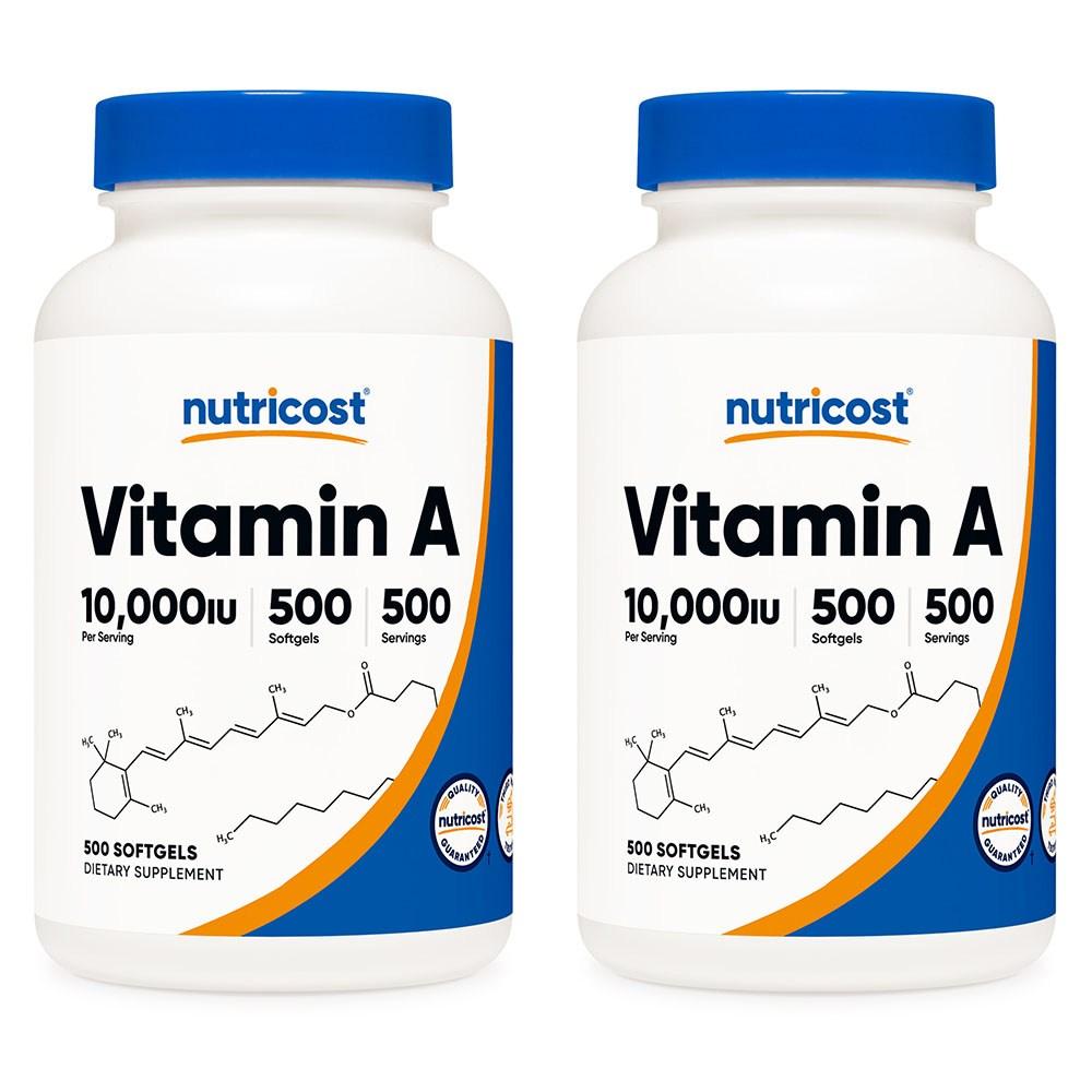 Nutricost Vitamin A 10,000 IU 500 Softgels 2 Packs (500 Tablets)