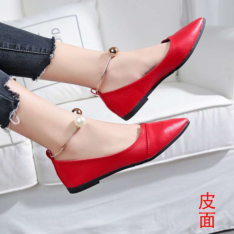 Pointed single shoes women's 2025 new versatile women's shoes spring flats black autumn shallow beanie shoes