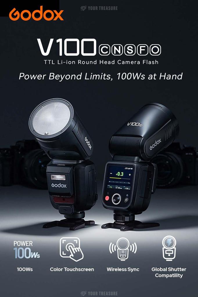 Godox for Canon TTL Round Head Recycle 400 Flashes At Full Japanese Instruction Technical Compliance V100C/V100-C Lithium-ion Flash, 100W, 1.7-Second