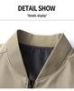 Autumn 2025 Men's Stand Collar Loose Fit Jacket - Urban Solid Color, Long Sleeve, Simple Style