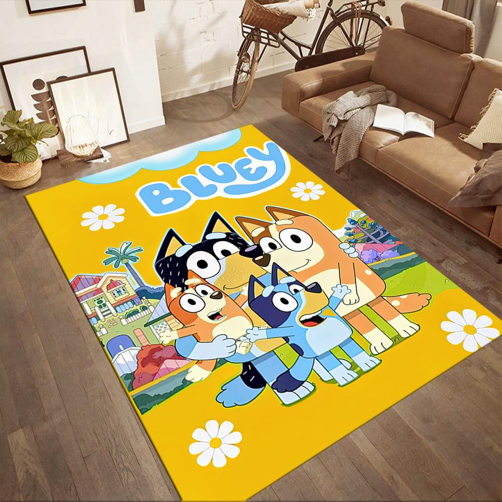 I tappeti quadrati Bluey Family Adventure sono un'ottima scelta per soggiorni, camere da letto, decorazioni per la casa e come regali.