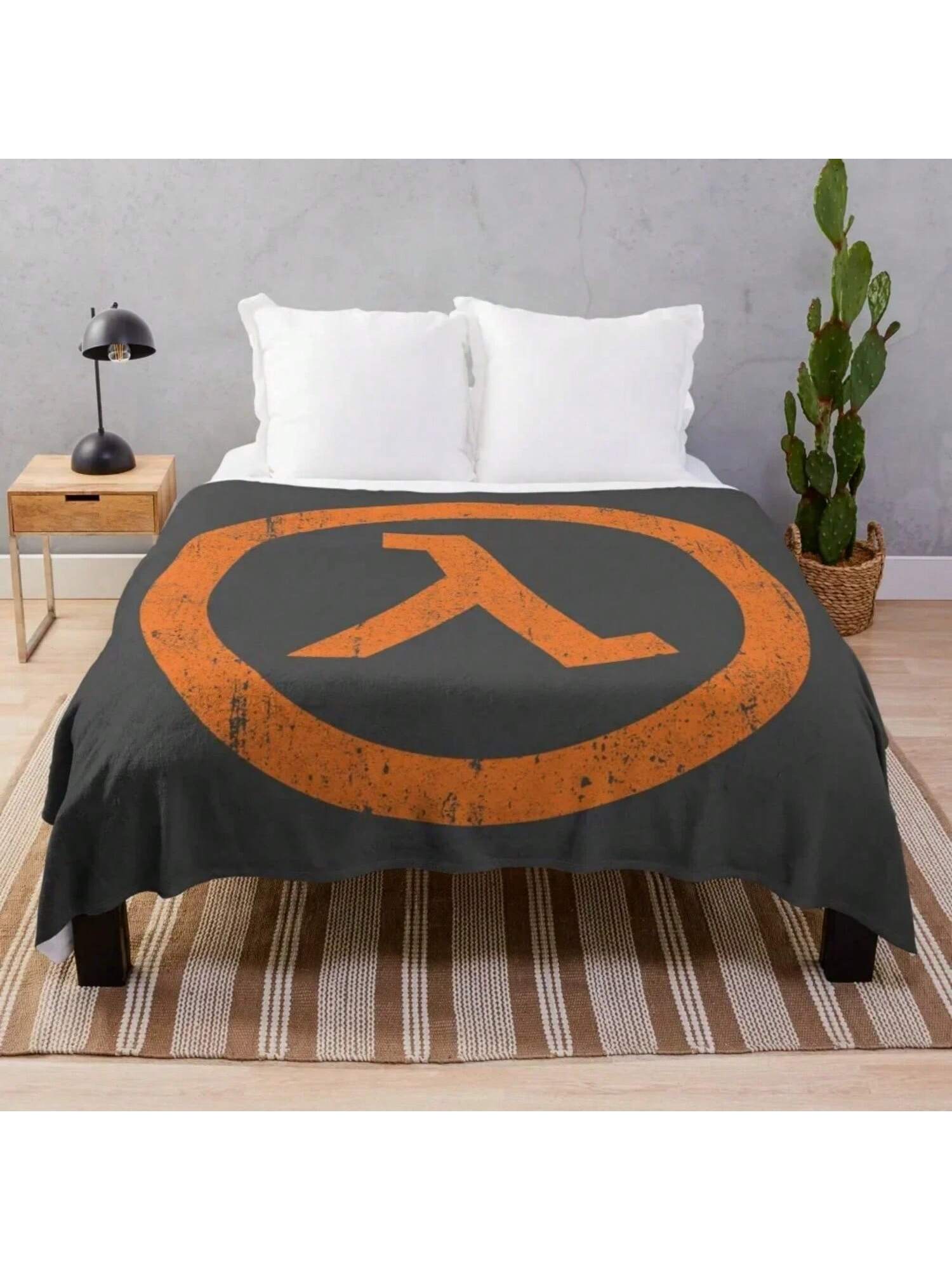 

Half Life Lambda Symbol Throw Blanket Blankets Sofas Of Decoration Blankets For Sofas Halloween Luxury Designer Blankets#Color_MULTI,Size_100X130CM 75X95CM сірий колір