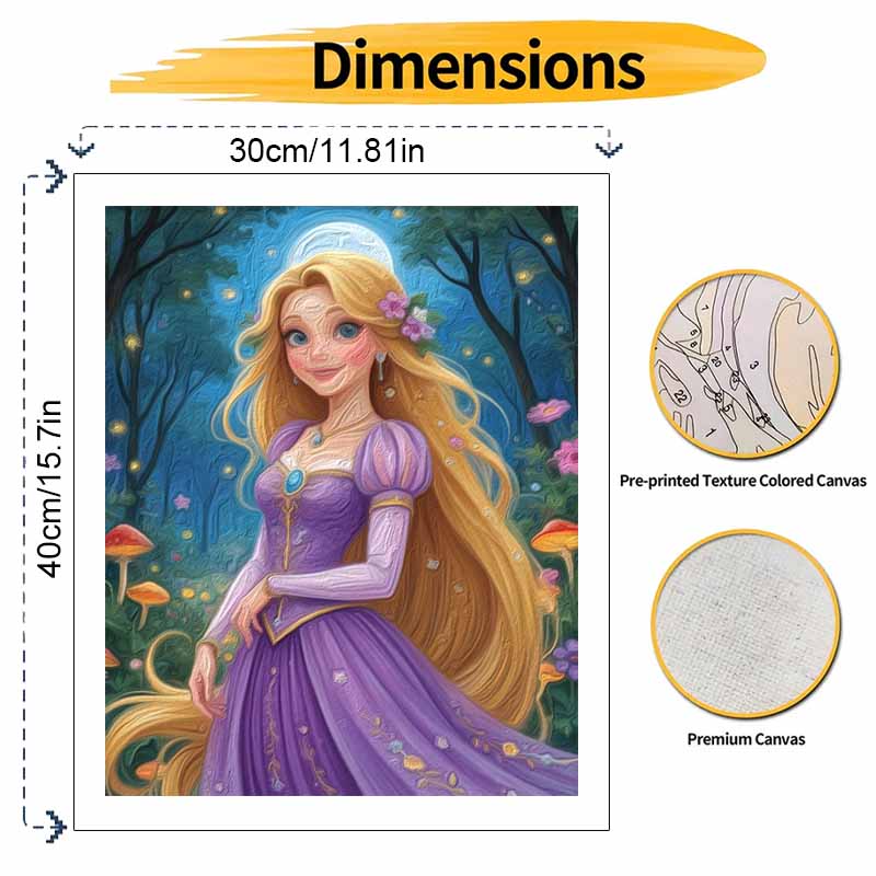 Disney Rapunzel Oil Paint by Numbers Painting Kit Hand Painted Home Decor Gift
