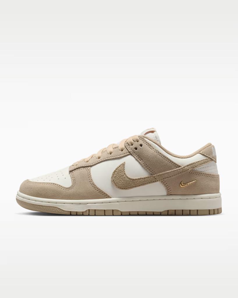IO4244-101 Nike Dunk Low Sail Metallic Gold Linen (Women's)